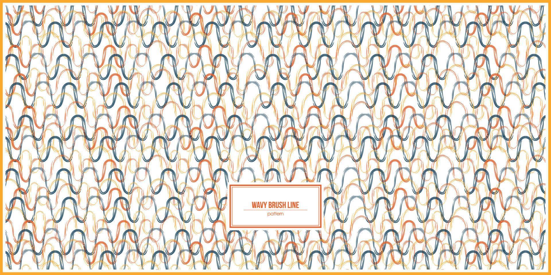 colorful brush line pattern with wavy style vector