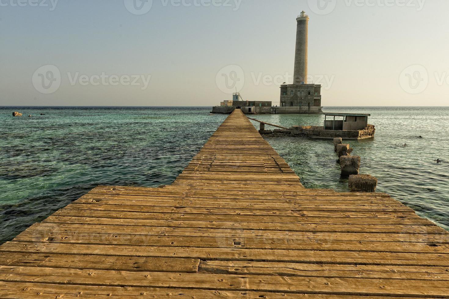 Sanganeb Red sea lightouse reef view photo