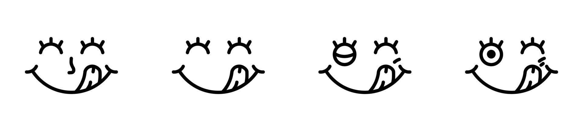 Yummy Face smile icon. delicious emoji, Yummy smile emoji with tongue lick mouth. Delicious tasty food symbol for social network. vector