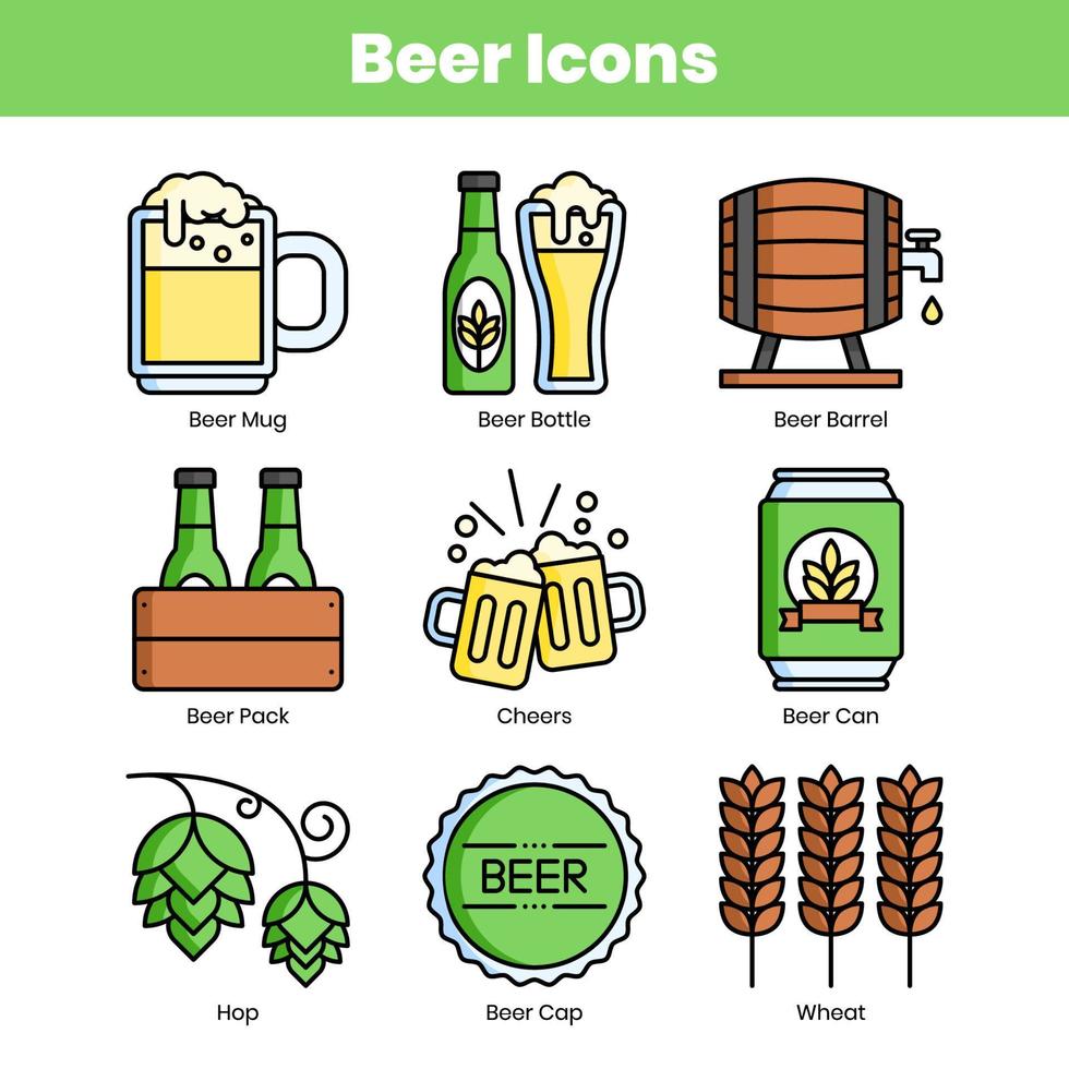 Oktoberfest Beer Icons vector