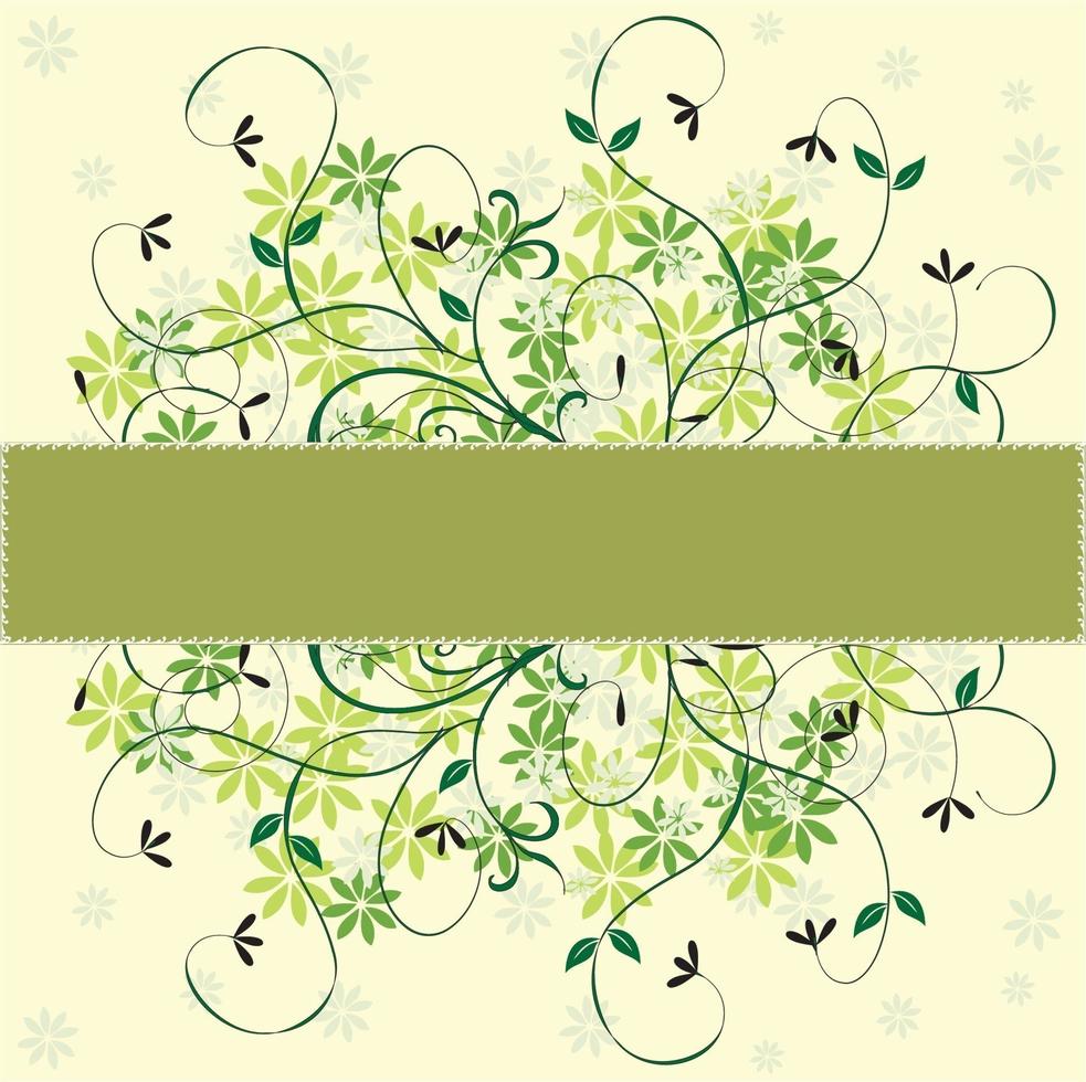 Vintage invitation card with floral design vector