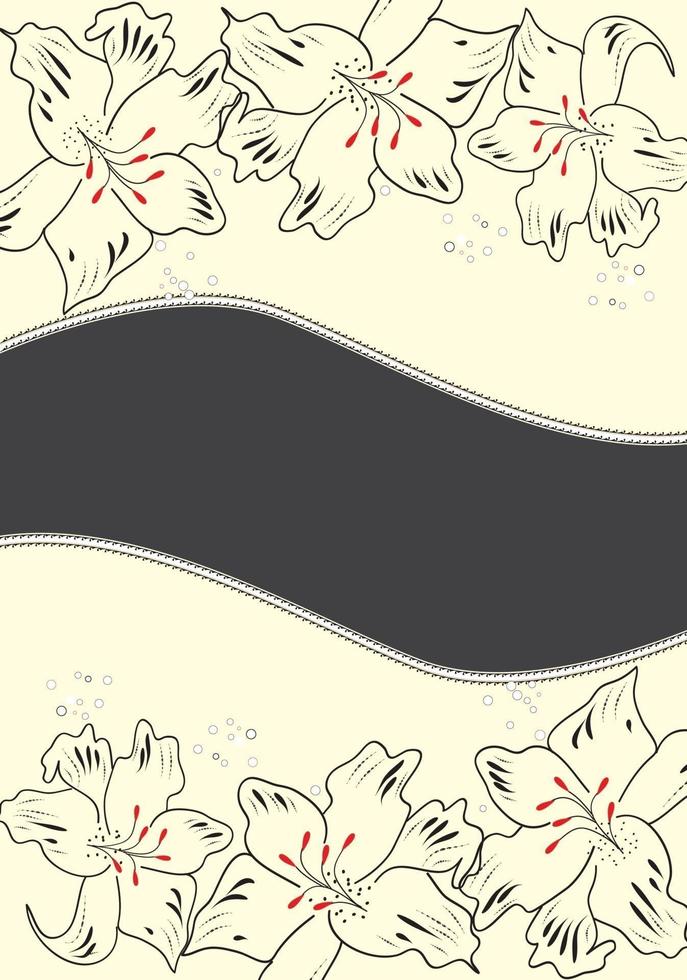 Vintage invitation card with elegant retro floral design vector