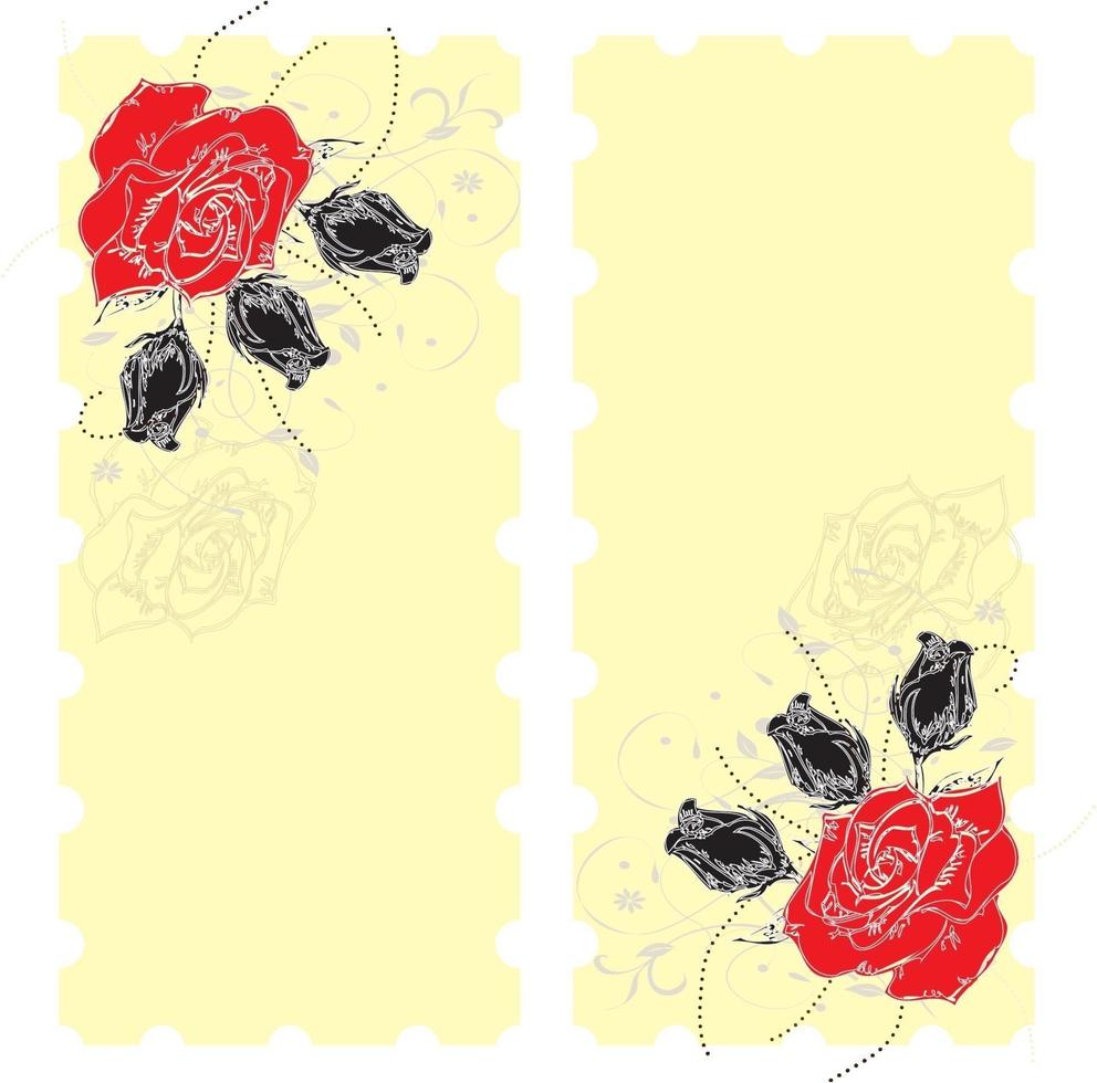 tarjeta de invitación vintage con elegante diseño floral vector