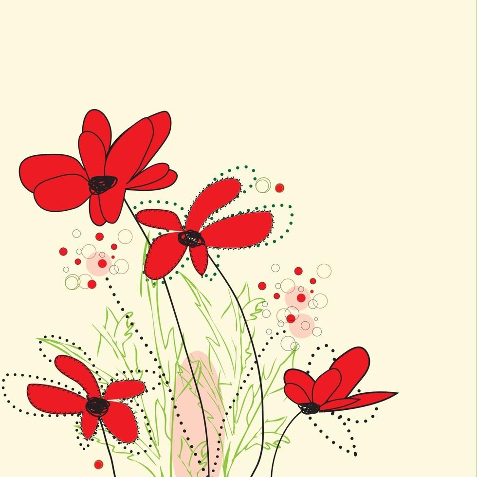Vintage invitation card with elegant retro abstract floral design vector