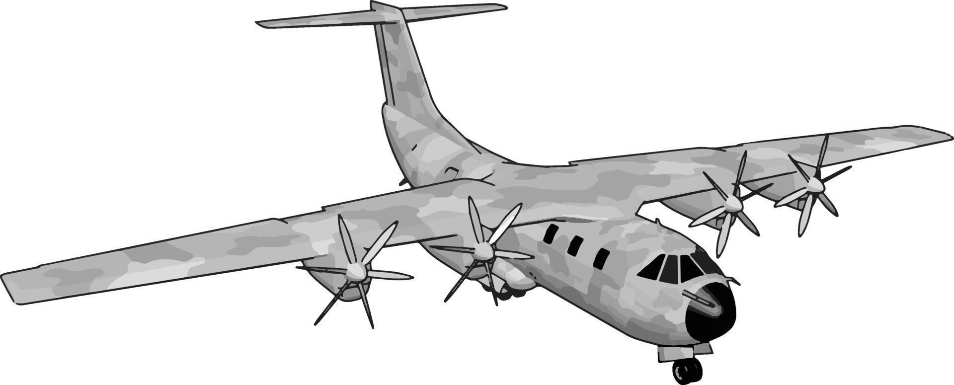 Big old bomber, illustration, vector on white background.