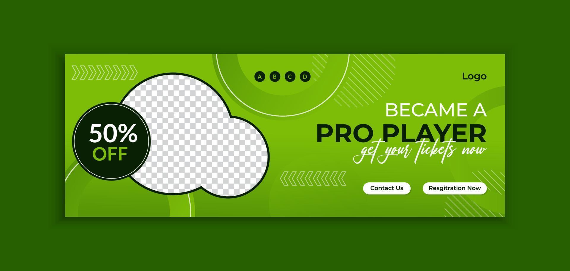 Football tournament web banner template vector