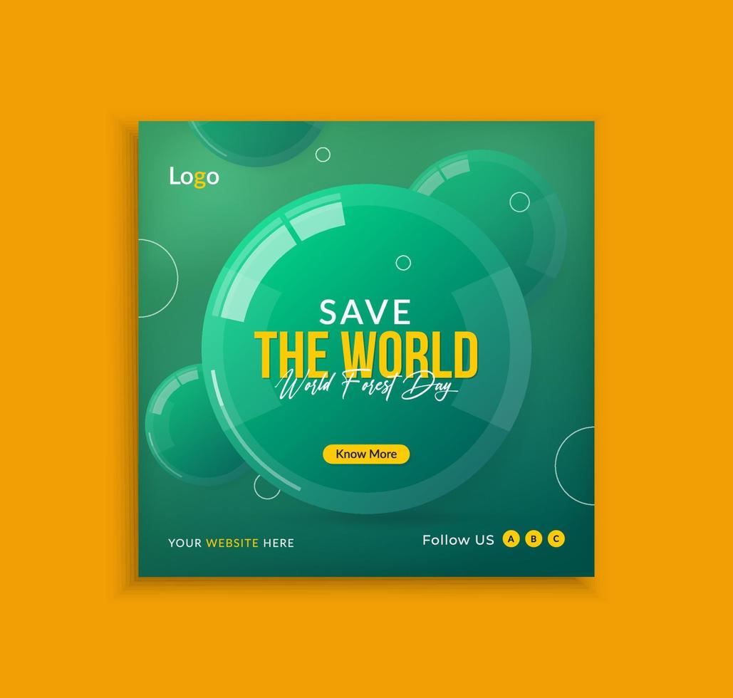 World environment day social media post template design vector