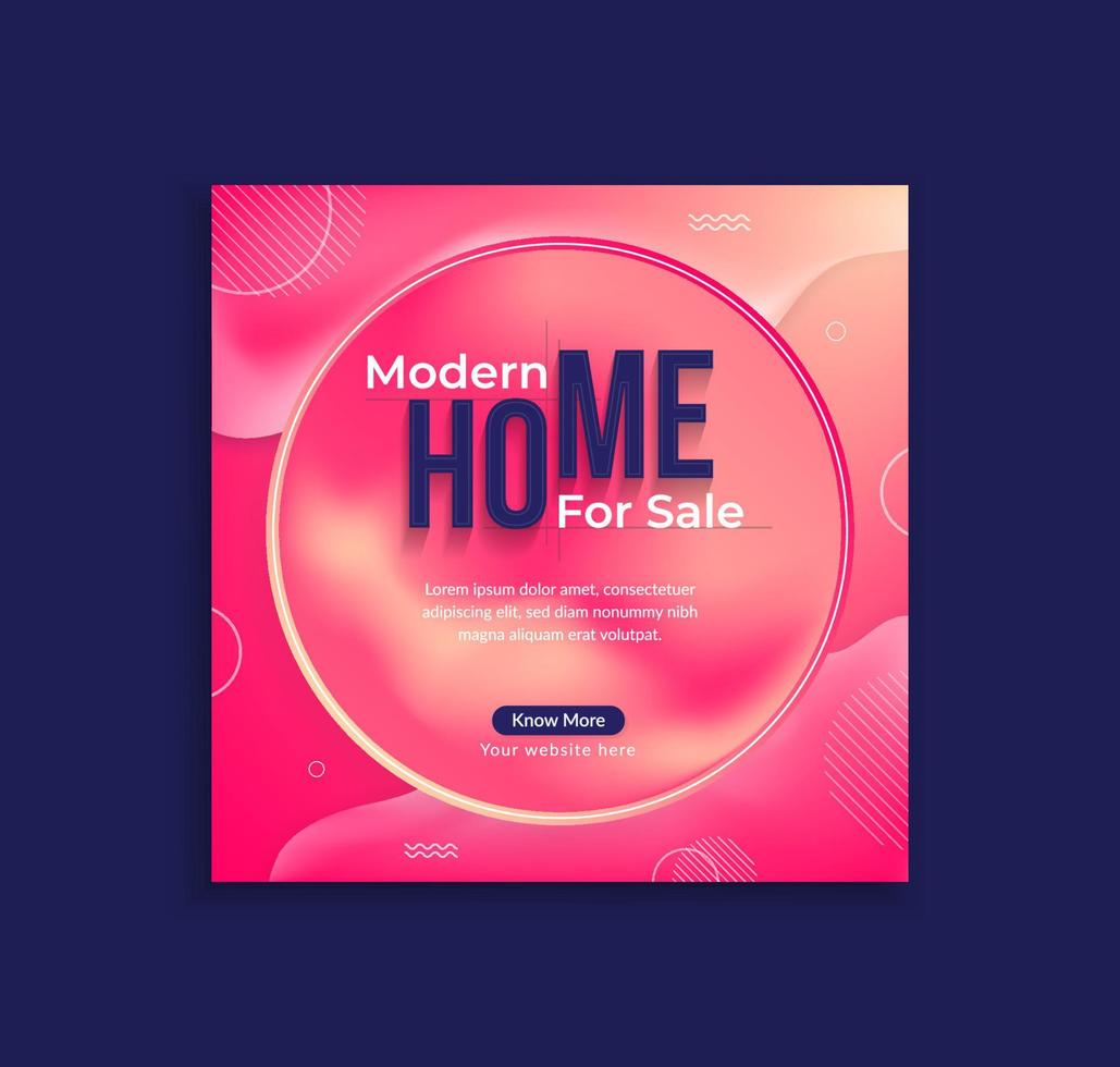 Dream home sale social media post template vector