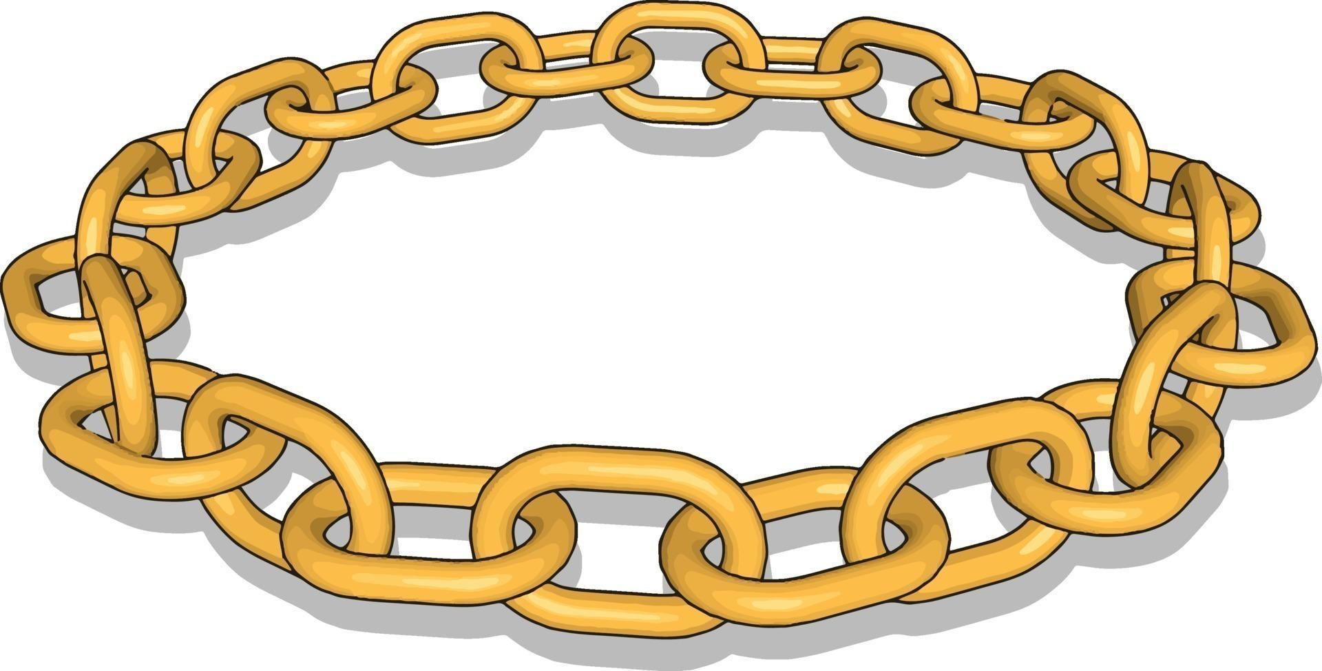 Gold chain, illustration, vector on white background.