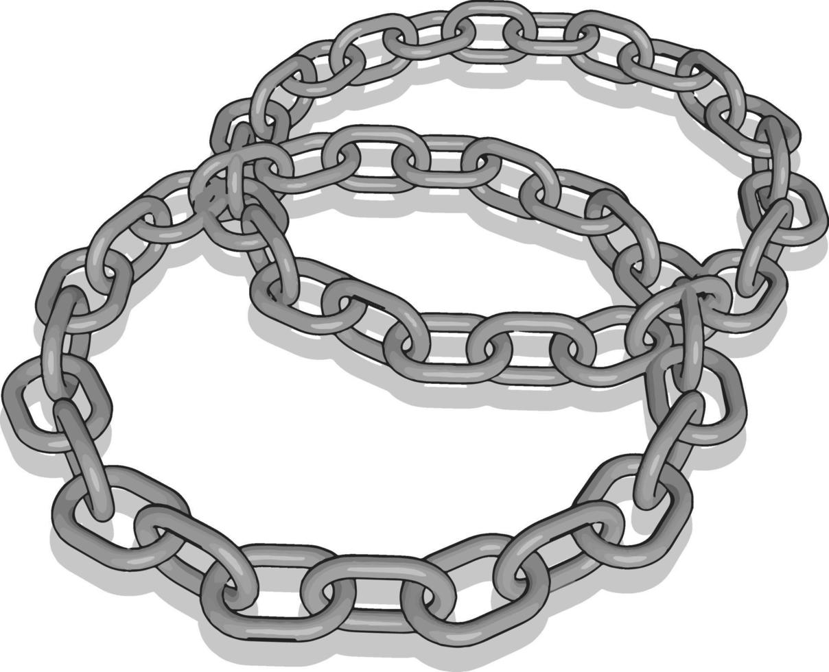 cadena de plata, ilustración, vector sobre fondo blanco.