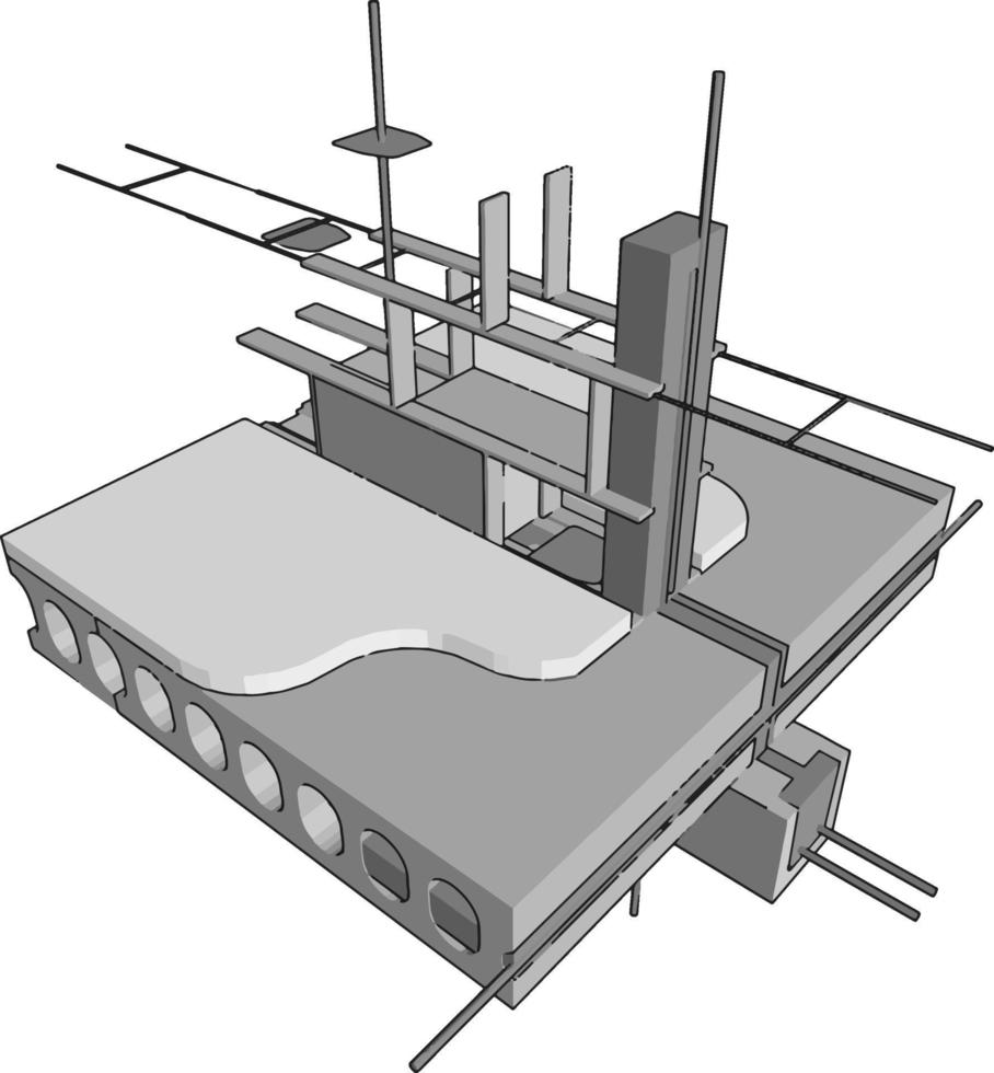 Muelle de construcción, ilustración, vector sobre fondo blanco.