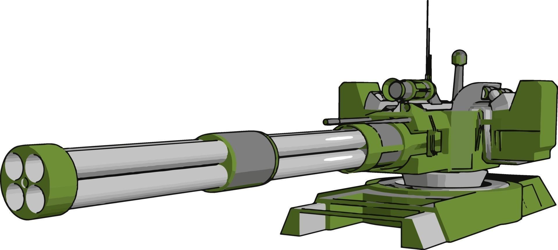 Machine gun, illustration, vector on white background.