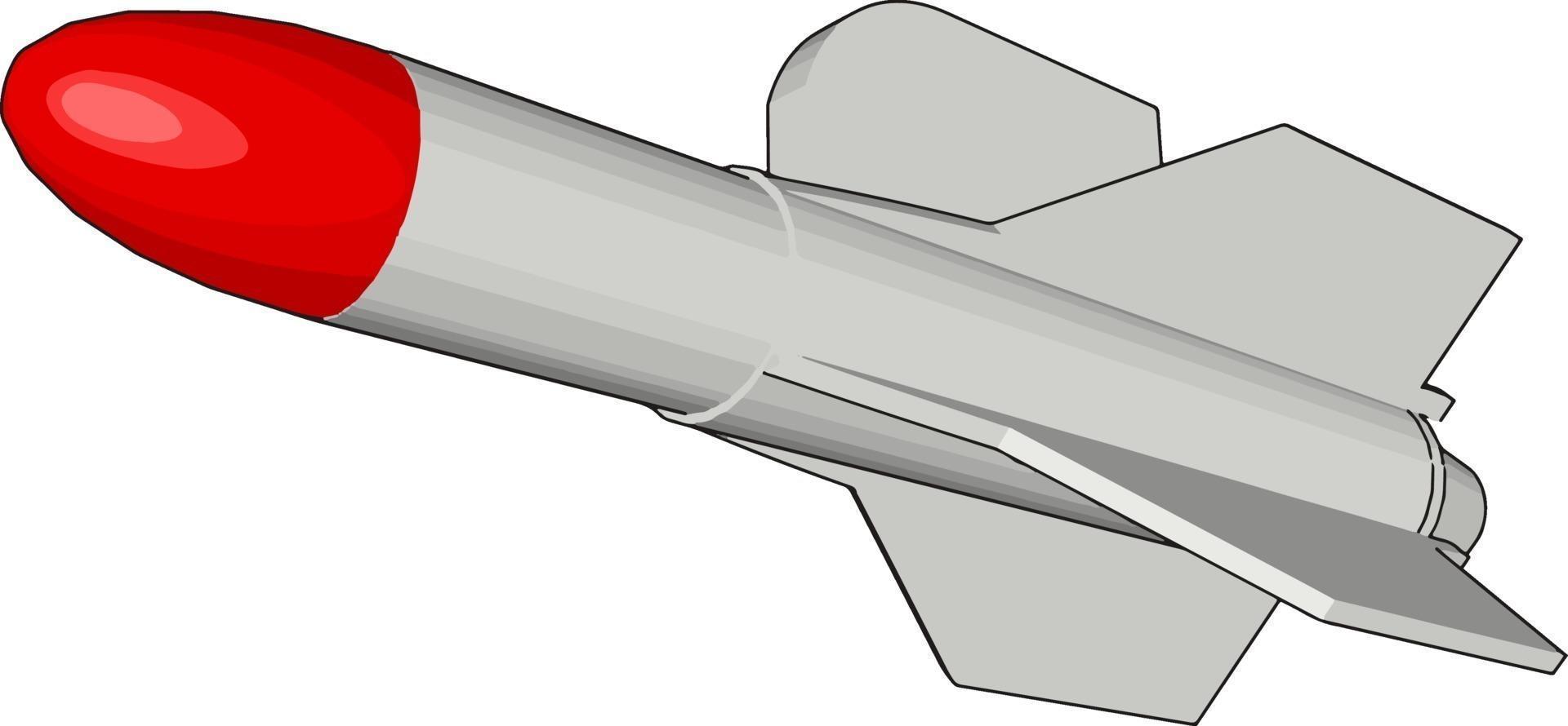 cohete, ilustración, vector sobre fondo blanco.