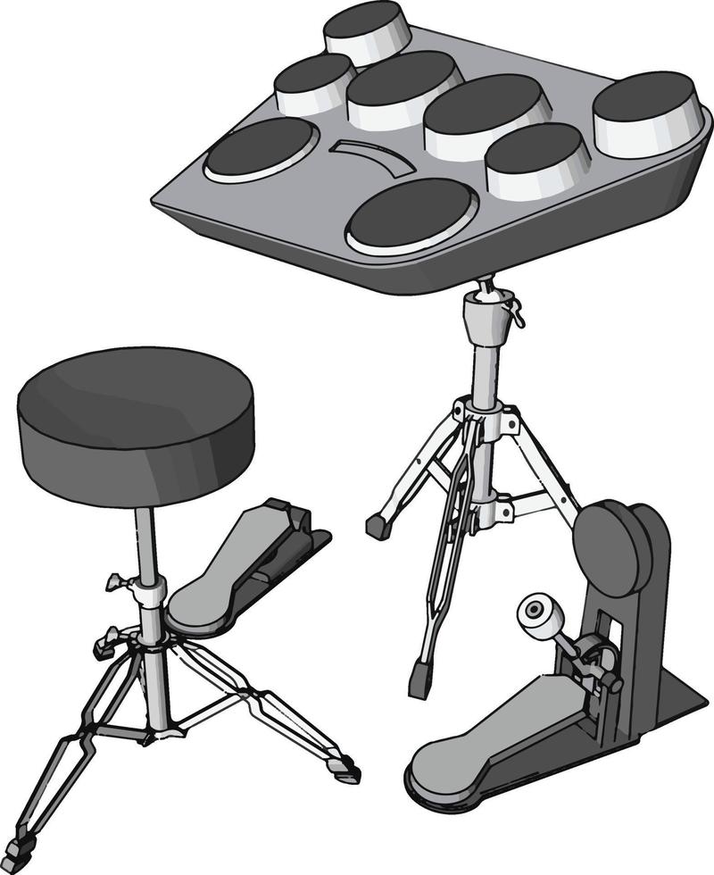 Cool drums, illustration, vector on white background.