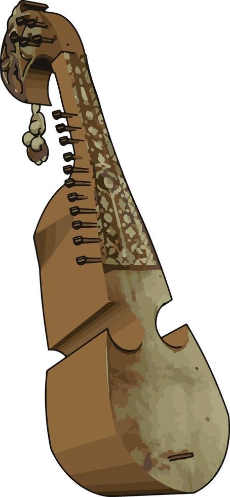 Double bass, illustration, vector on white background.