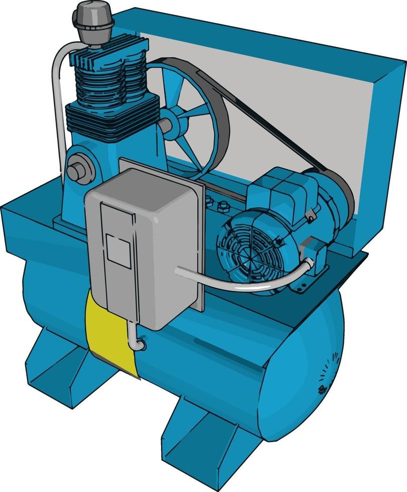 Blue machine panel, illustration, vector on white background.