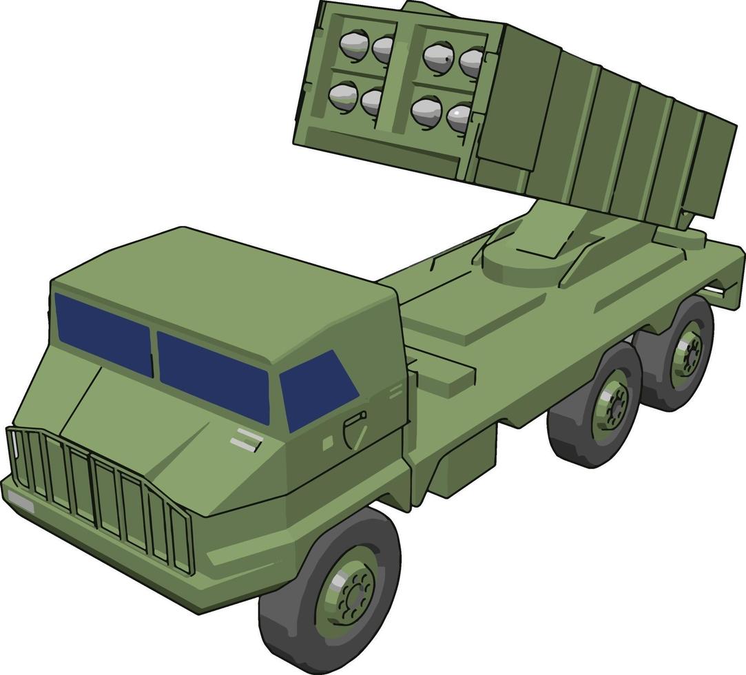 Anti-aircraft defense, illustration, vector on white background.