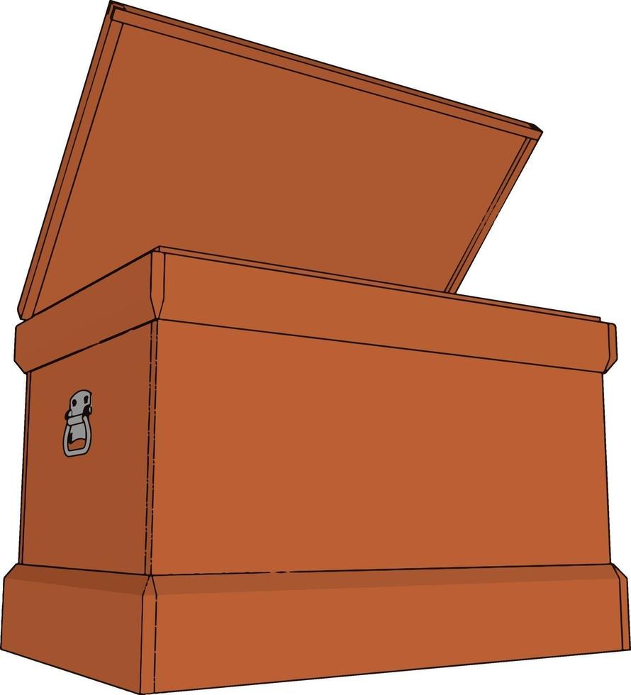 Wooden box, illustration, vector on white background.