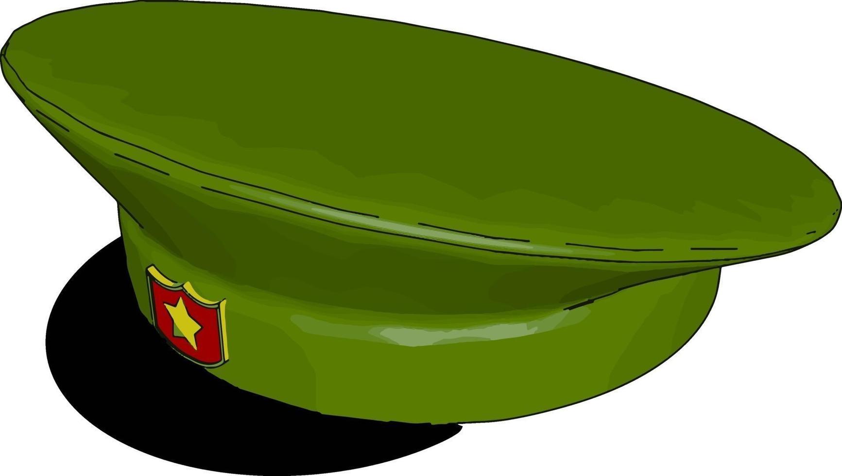 sombrero militar, ilustración, vector sobre fondo blanco.