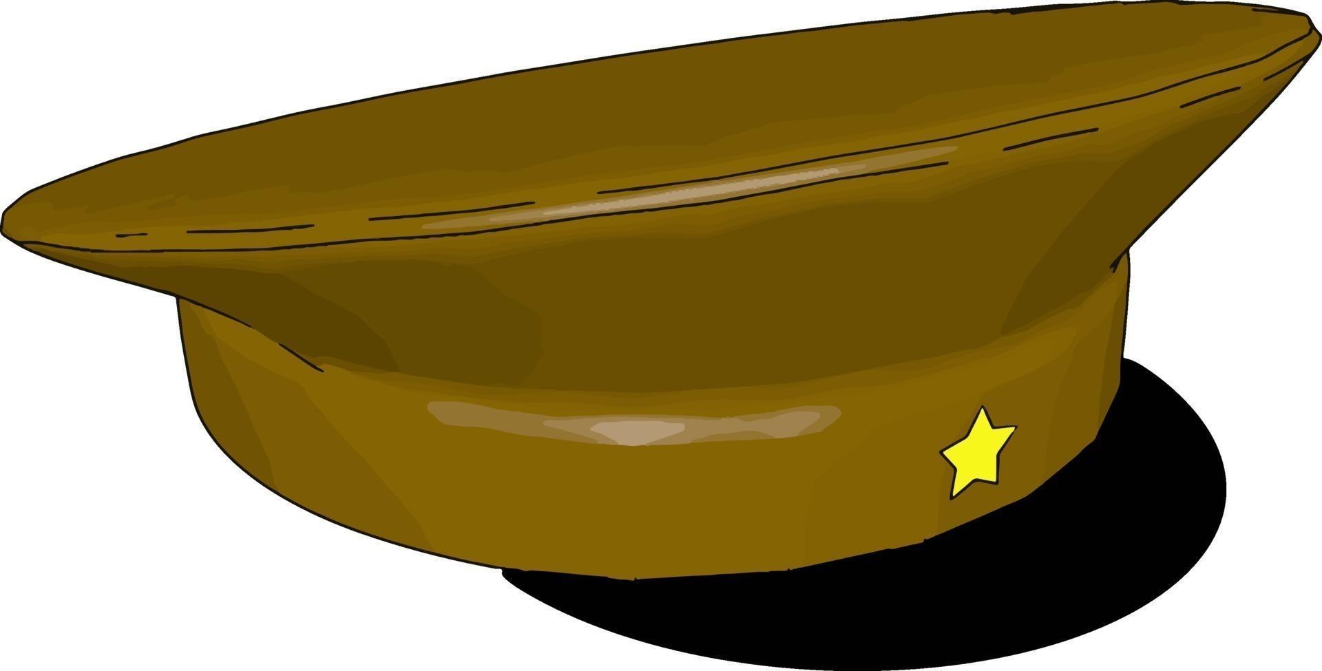 Military hat, illustration, vector on white background.