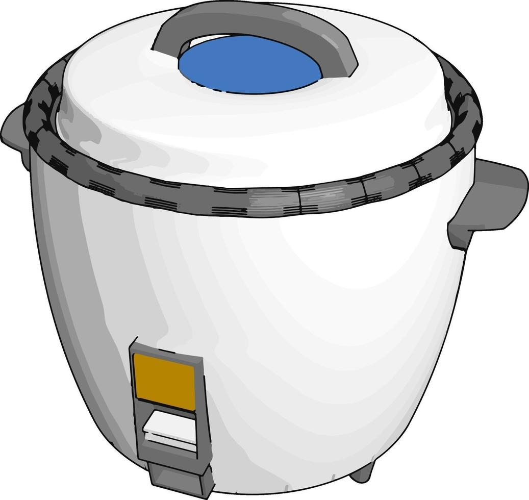 White cookware, illustration, vector on white background.