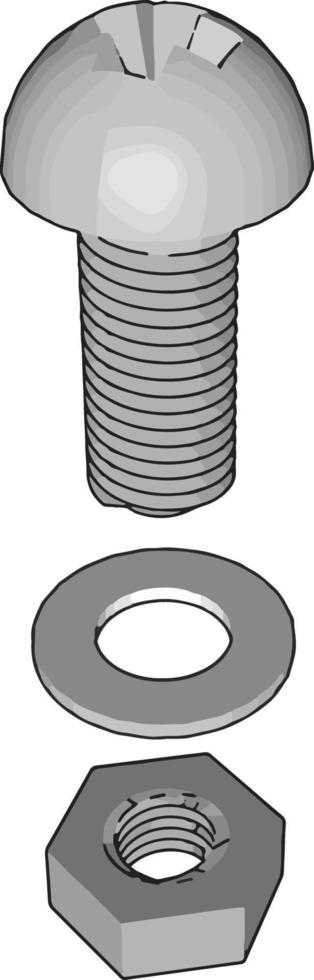 Tornillo, ilustración, vector sobre fondo blanco.