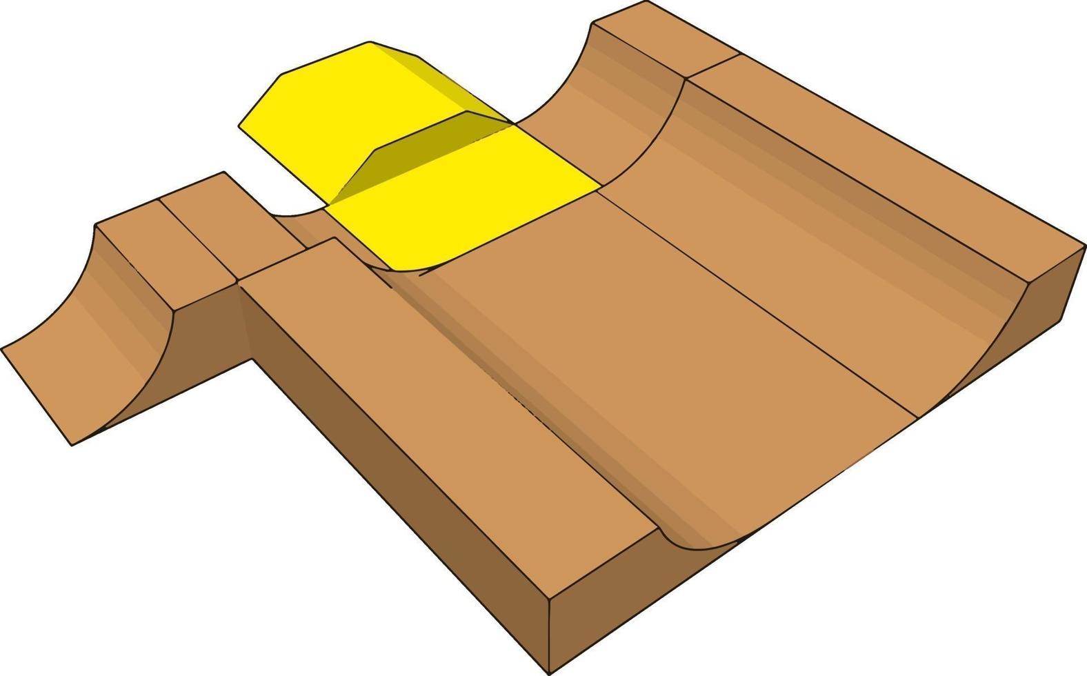 Skatepark ramp, illustration, vector on white background.