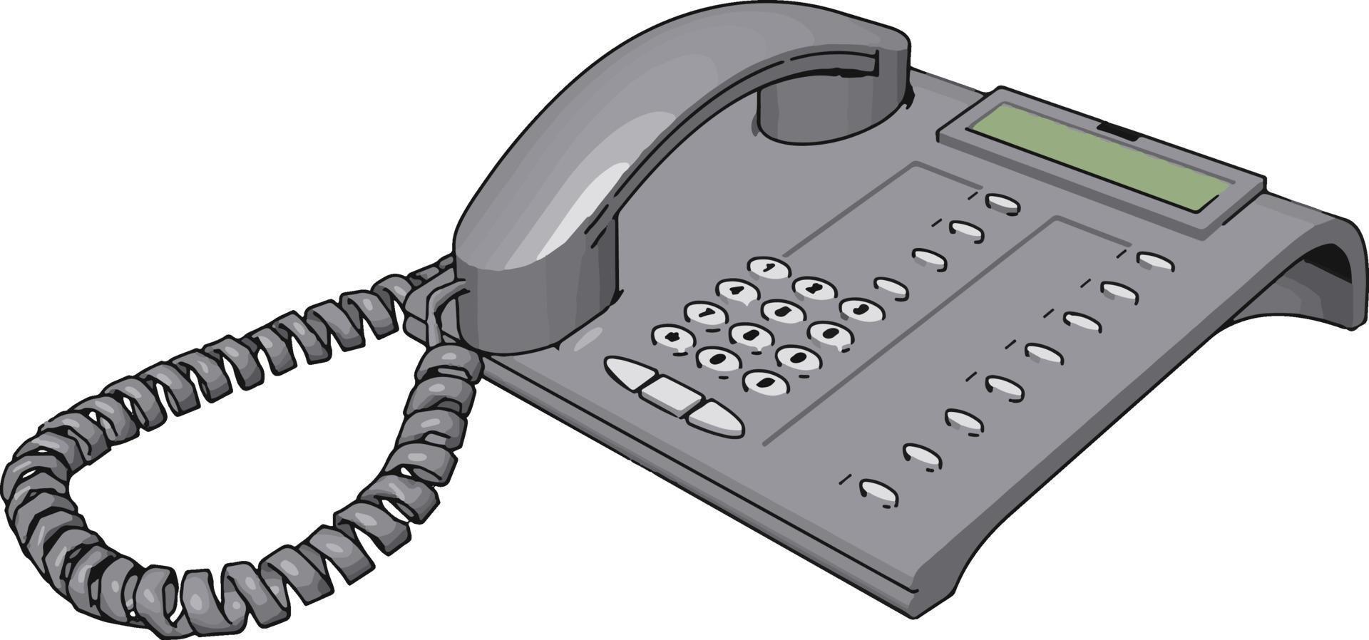 Teléfono de plata, ilustración, vector sobre fondo blanco.