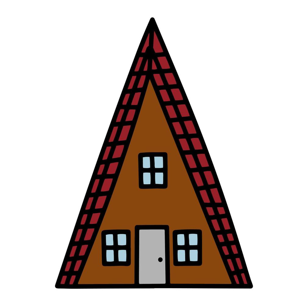 Doodle cute hand drawn houses vector isolated illustration