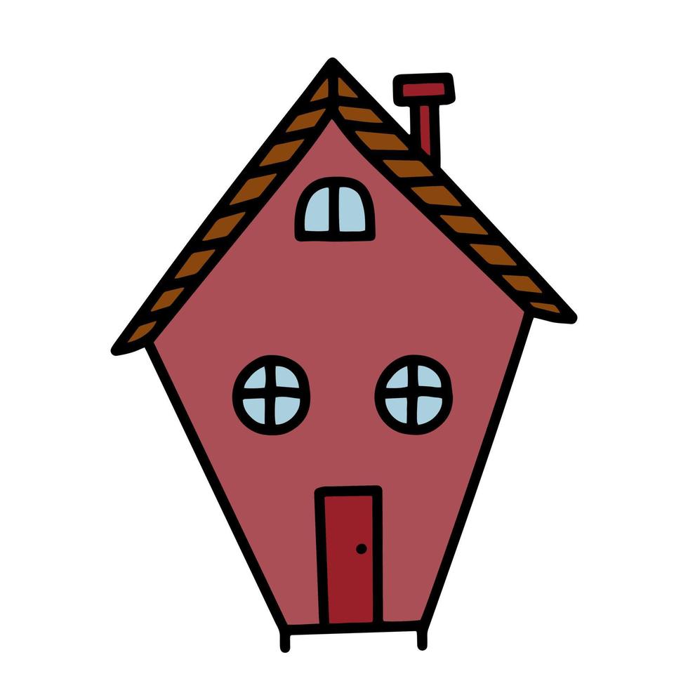 Doodle cute hand drawn houses vector isolated illustration