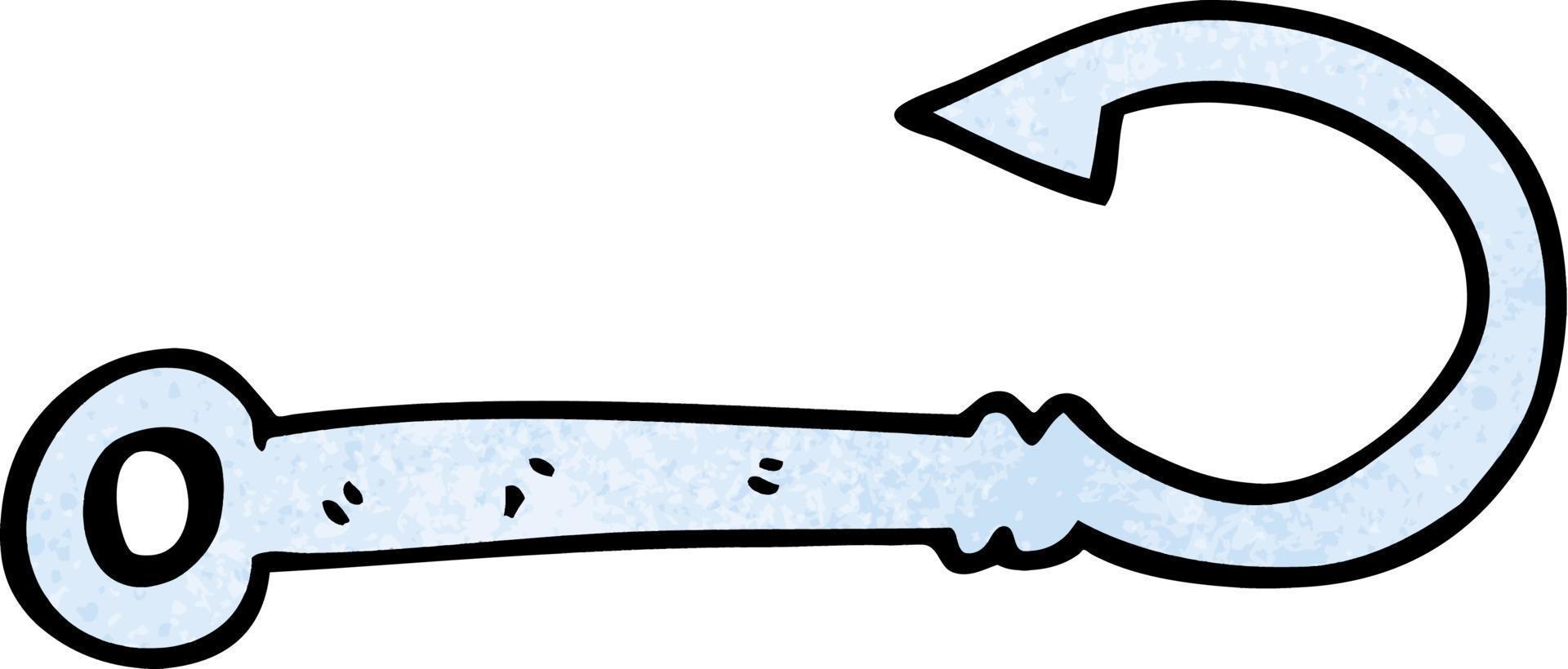 cartoon doodle fish hook vector