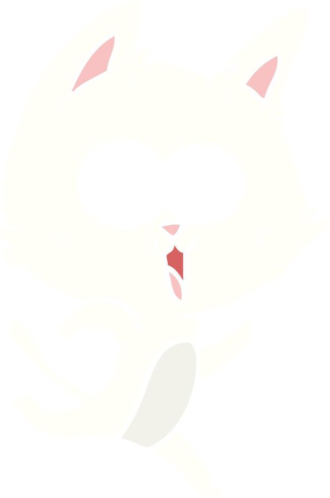 funny flat color style cartoon cat vector