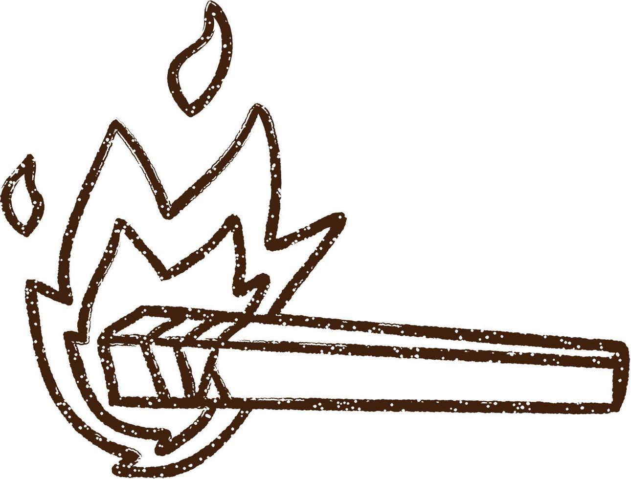 Burning Torch Charcoal Drawing vector