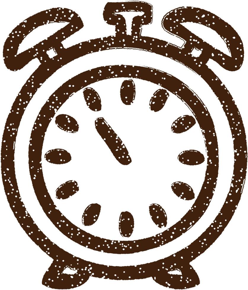 Alarm Clock Charcoal Drawing vector