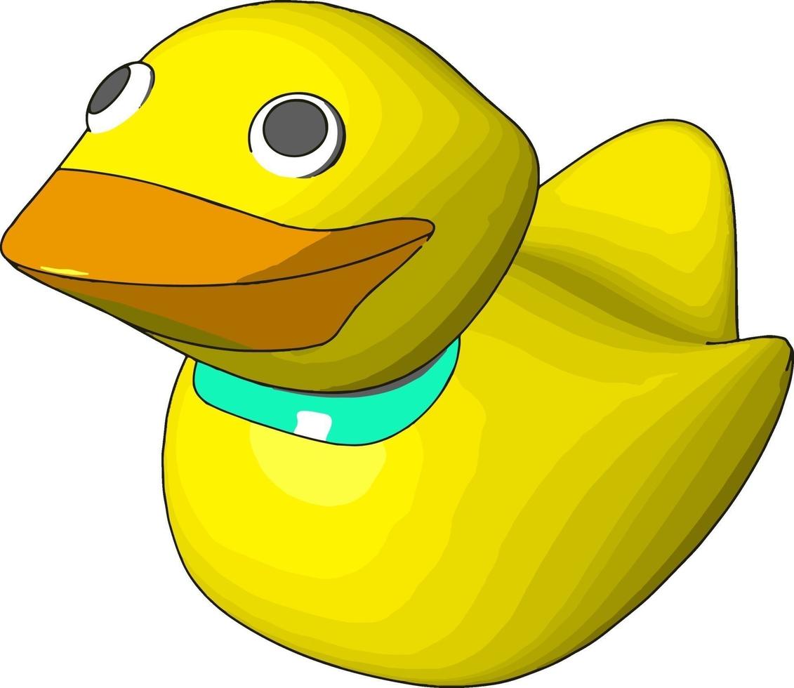 Rubber duck, illustration, vector on white background.