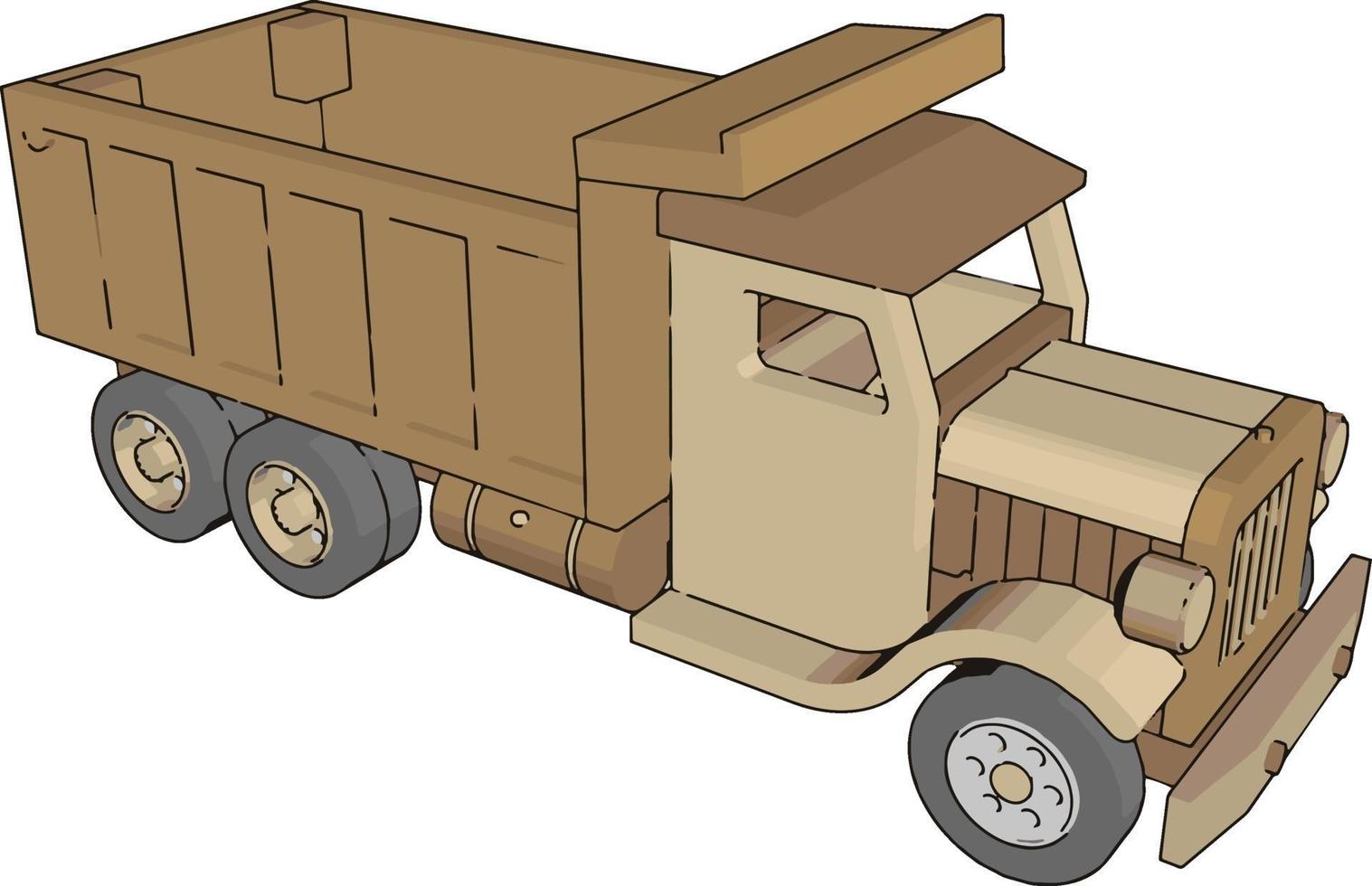 Truck toy, illustration, vector on white background.