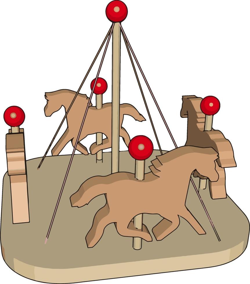 Small carousel, illustration, vector on white background.