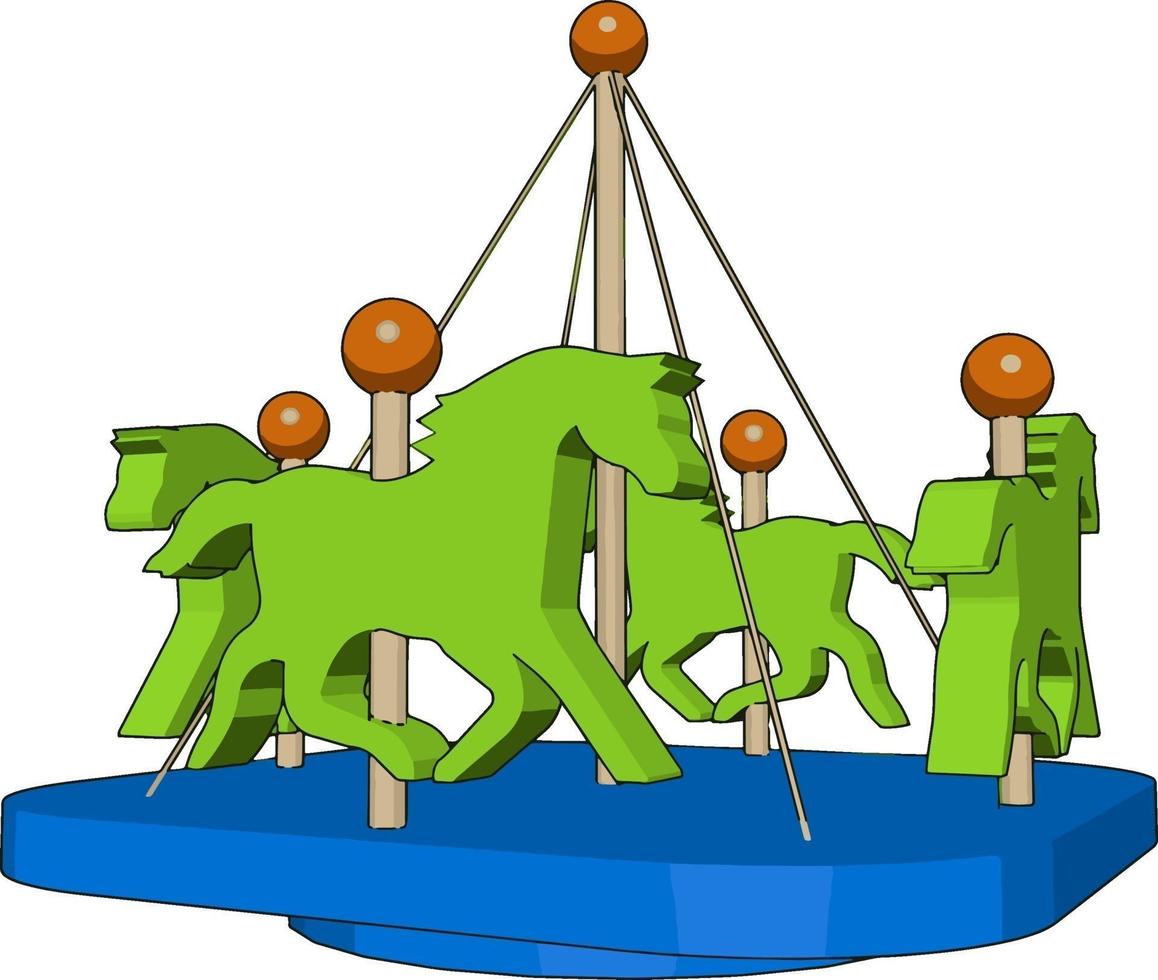 Small carousel, illustration, vector on white background.