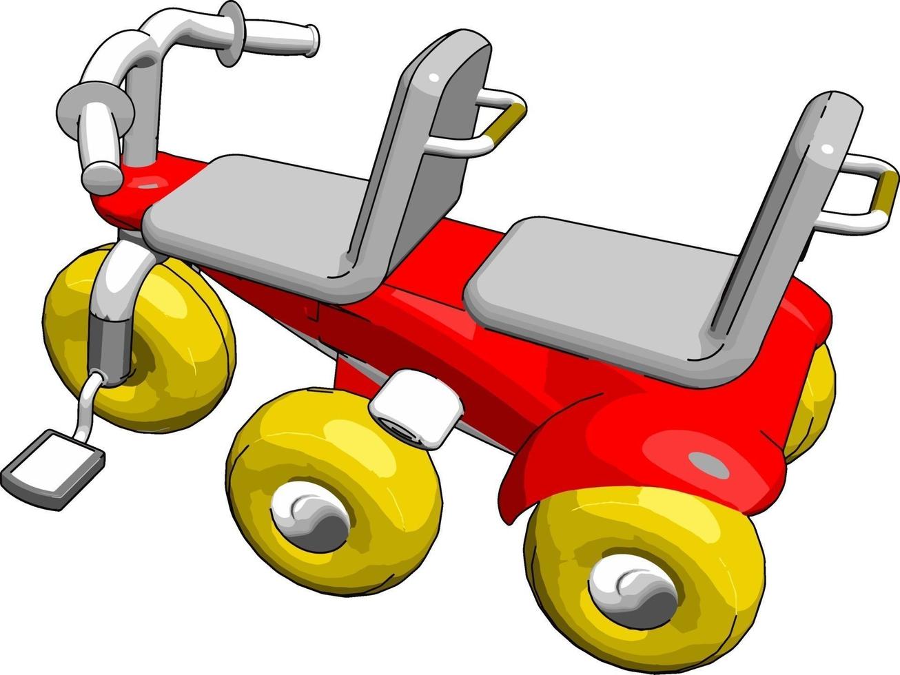 Kids bike, illustration, vector on white background.