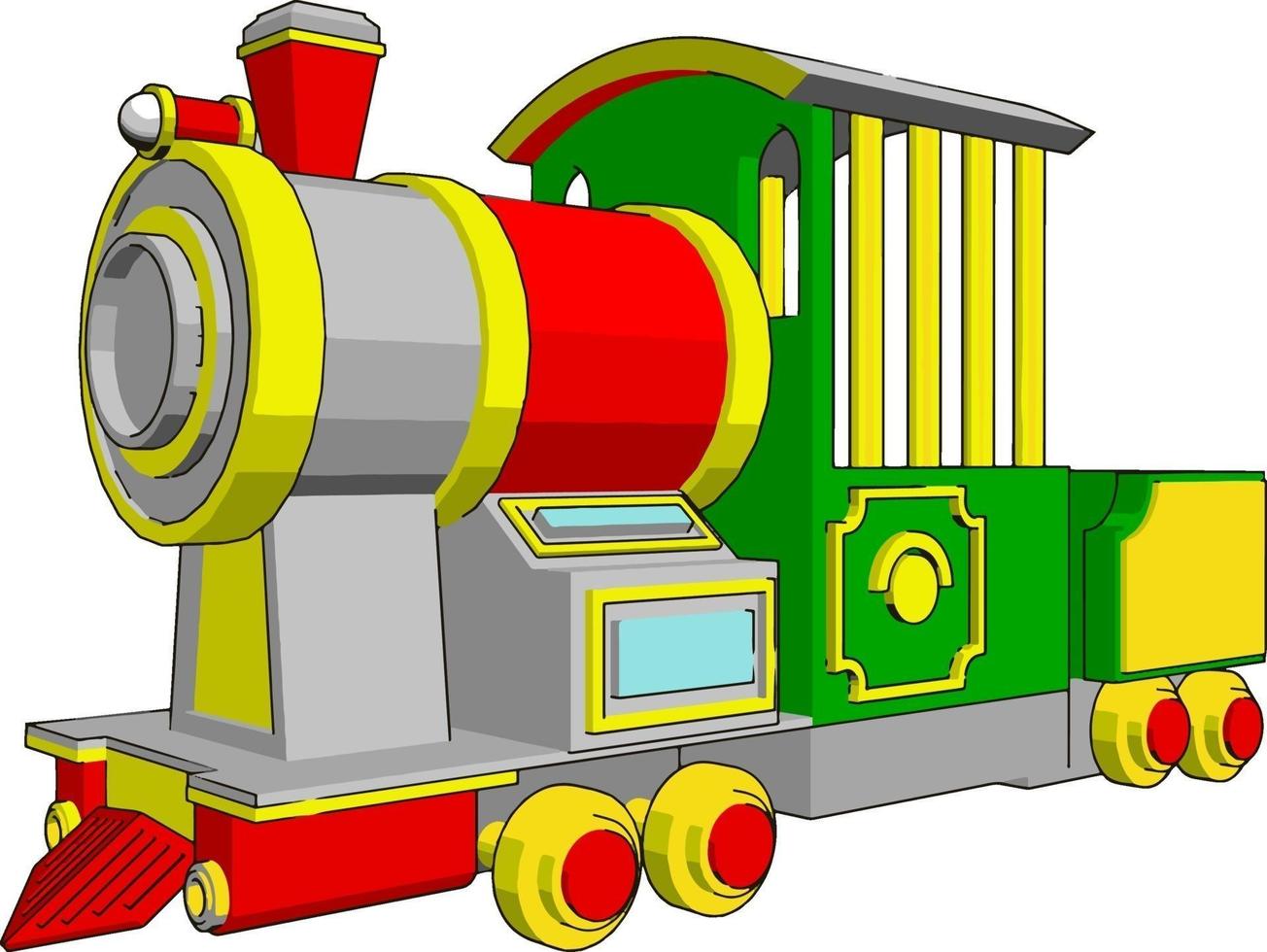 Locomotive, illustration, vector on white background.