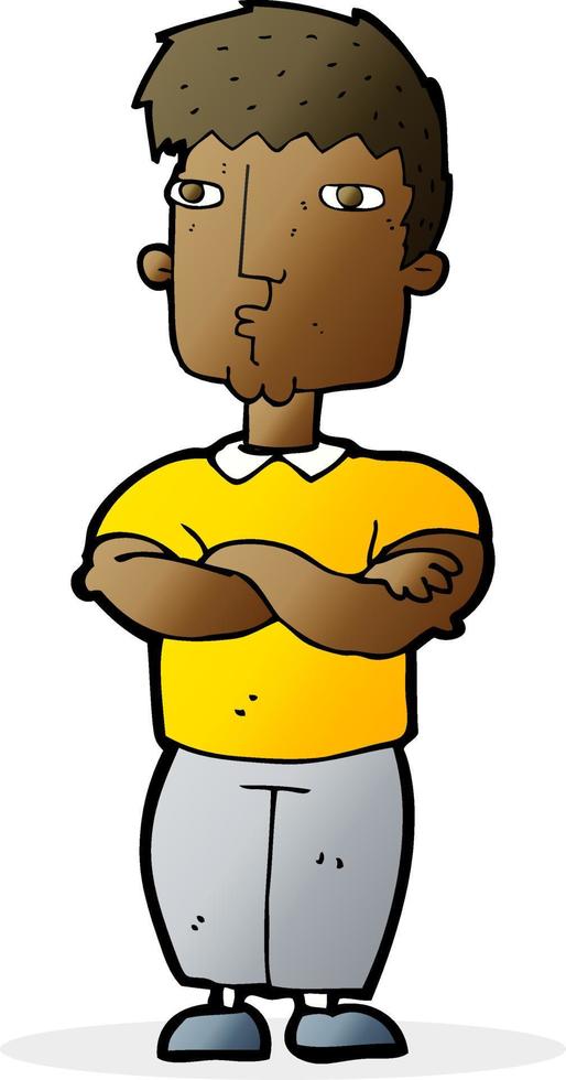 cartoon man with crossed arms vector