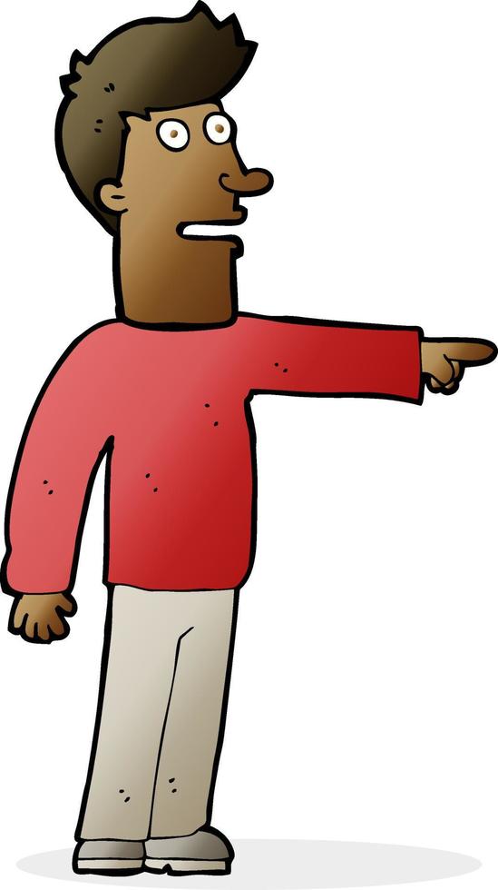 cartoon man pointing vector