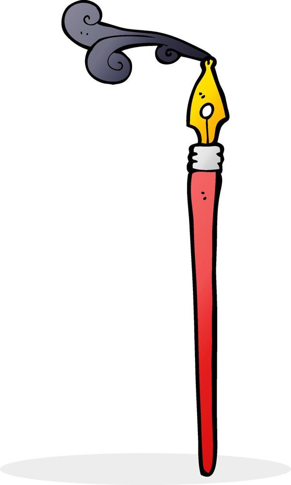 cartoon ink pen vector