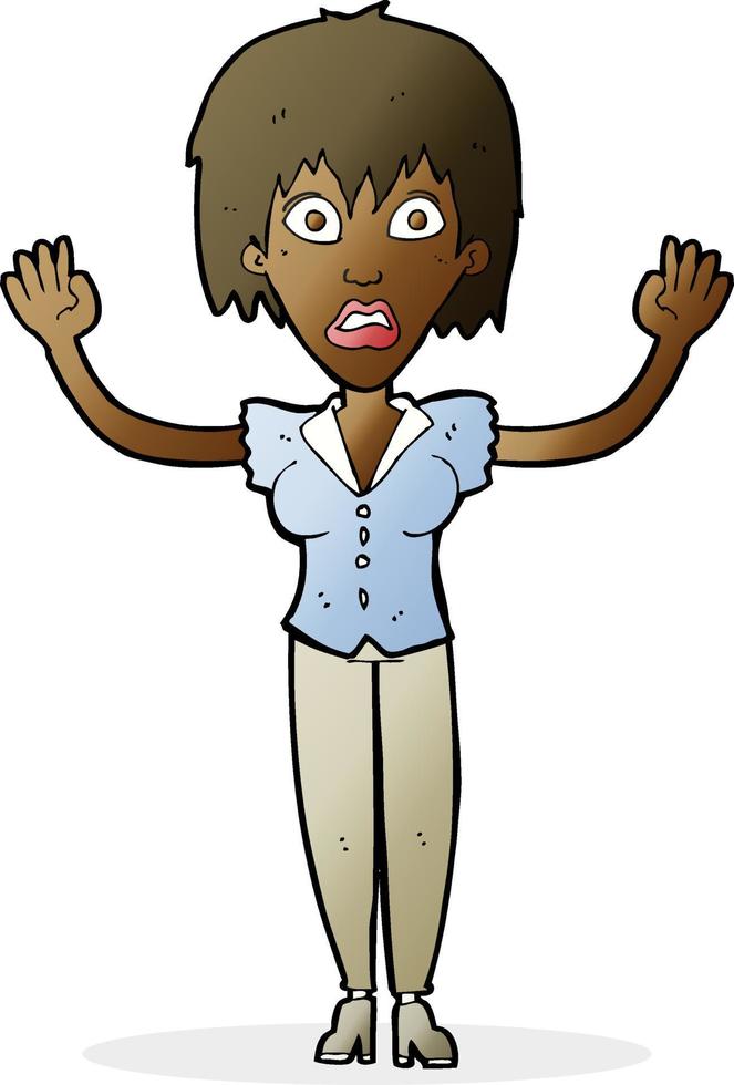 cartoon woman stressing out vector