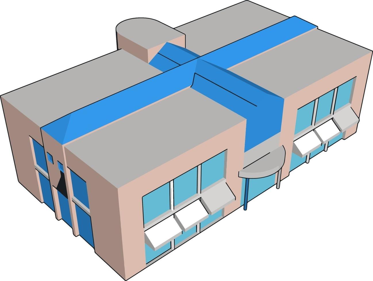 centro comercial, ilustración, vector sobre fondo blanco.