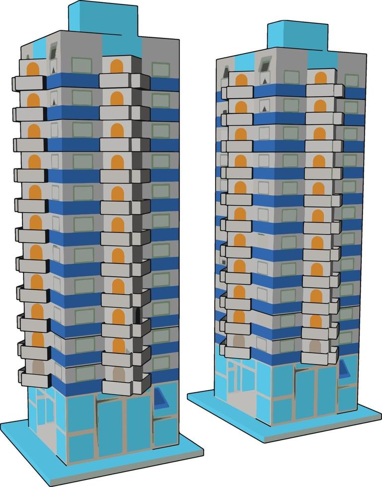 3D building illustration vector