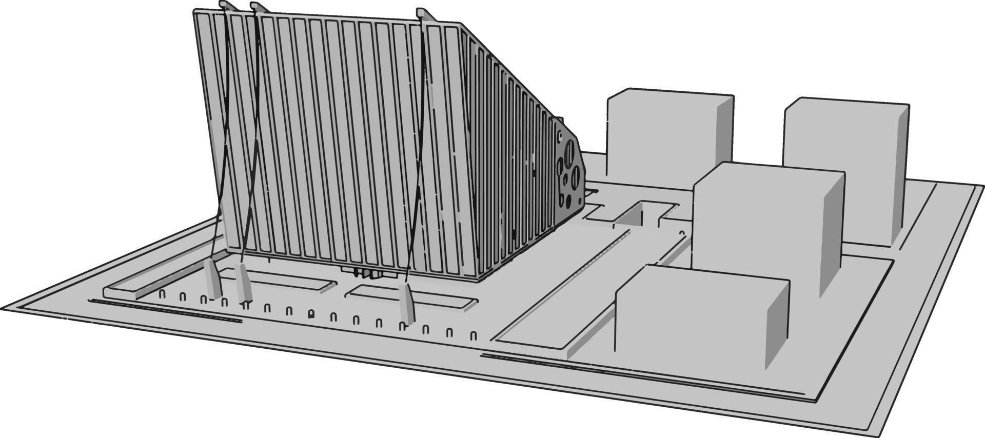 modelo de techo del edificio, ilustración, vector sobre fondo blanco.