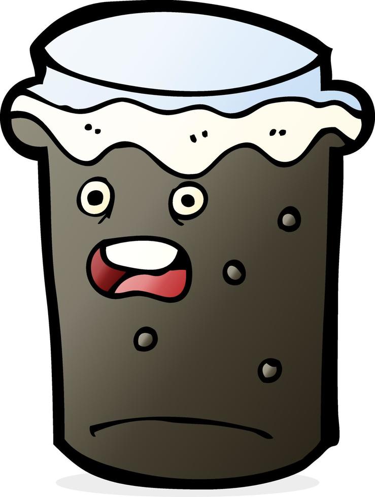 cartoon glass of stout beer vector