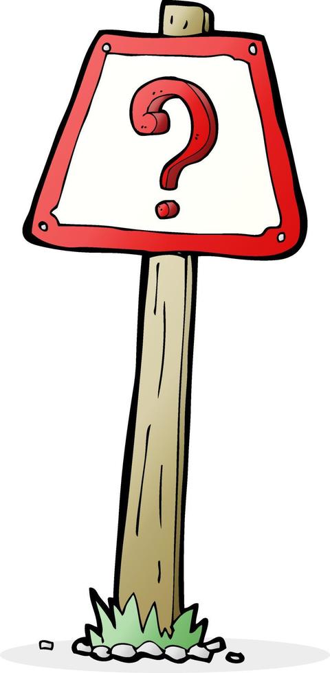 cartoon question mark sign vector