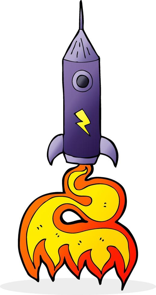 cartoon space rocket vector